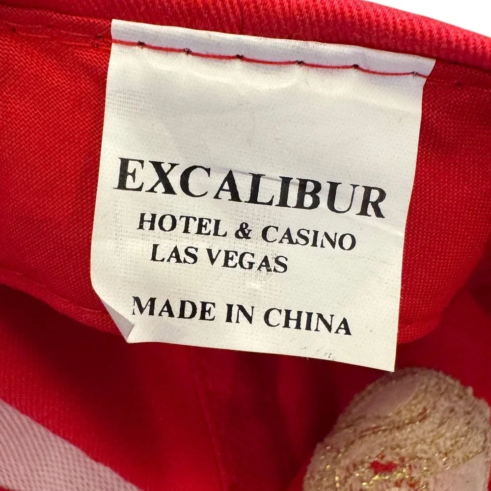 Excalibur Hotel Casino Las Vegas Red Snapback Hat Knight Jousting Embroidered